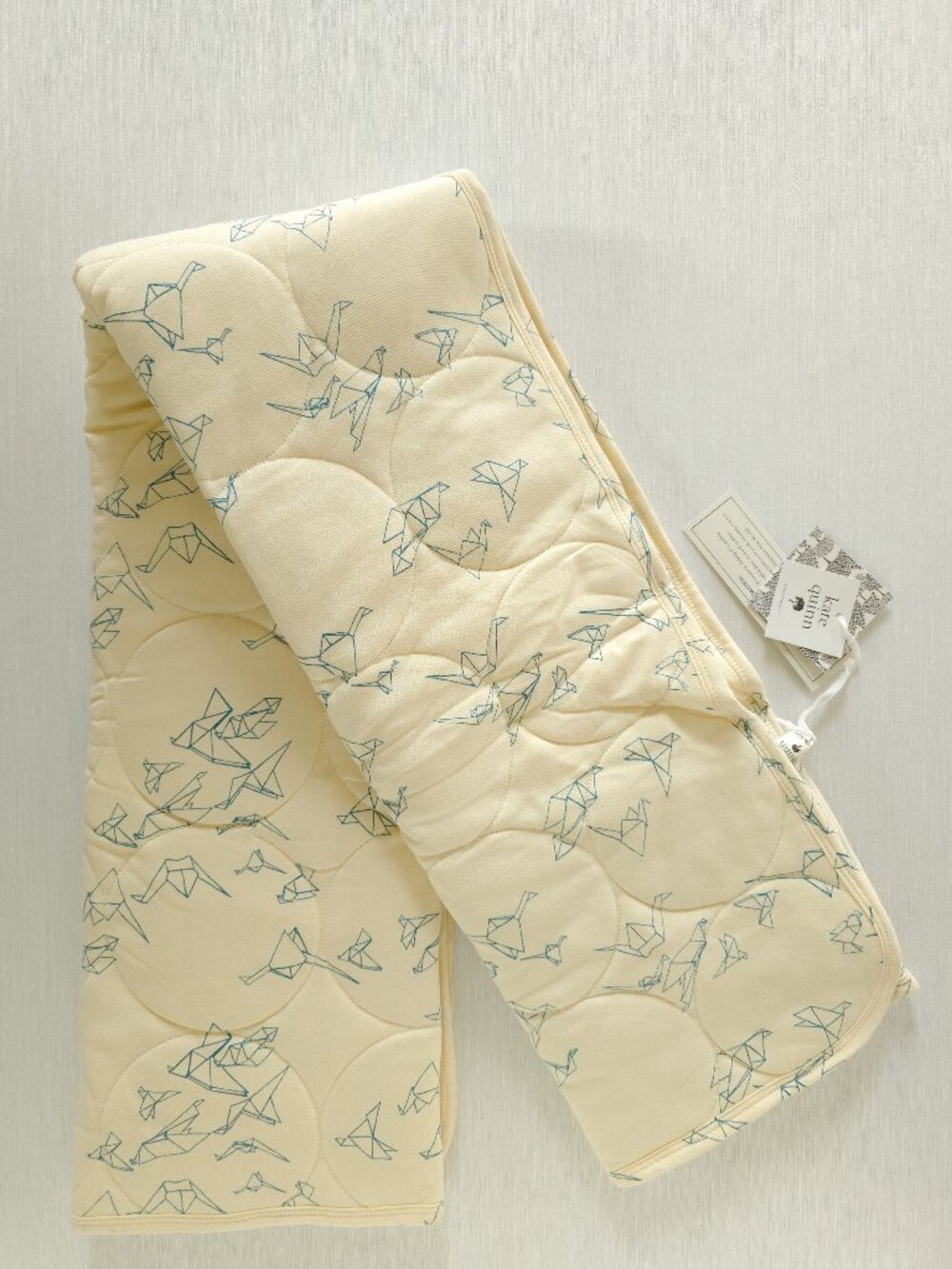 Kate Quinn Paper Cranes Circle Quilt Organic Cotton Jersey New Ivory Cream